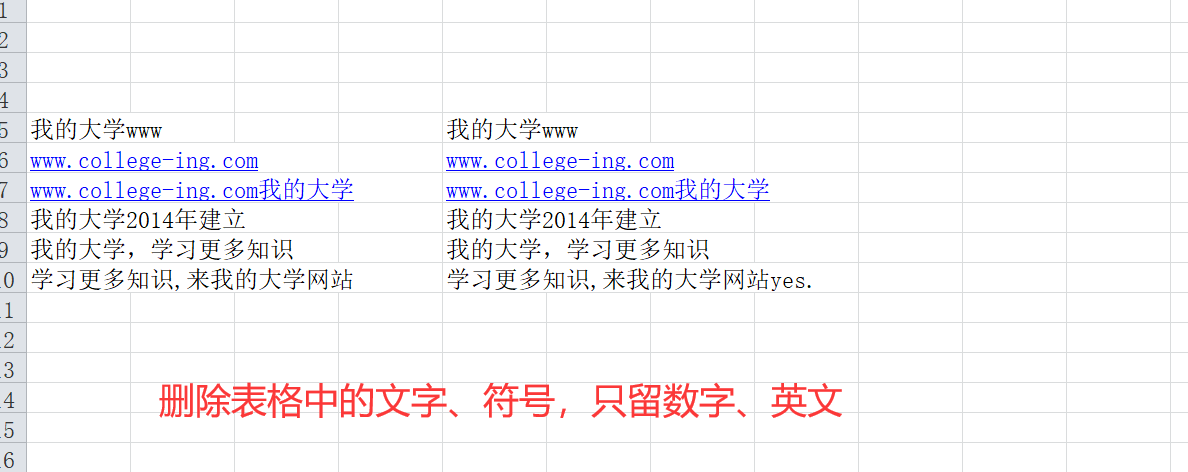 把excel单元格中的中文汉字、符号去掉/替换